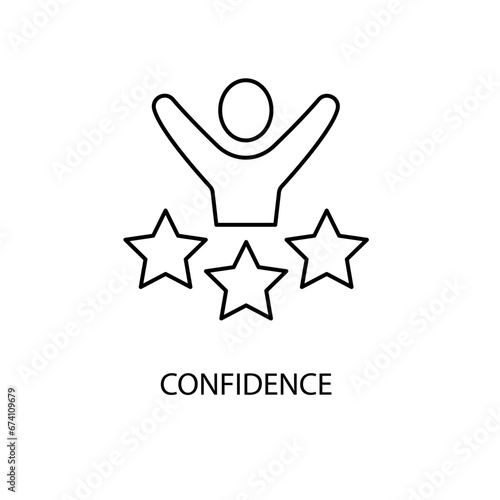 Confidence concept line icon. Simple element illustration.Confidence concept outline symbol design.