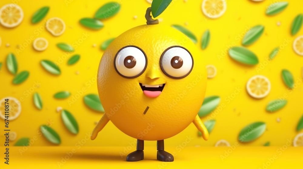 The happy and laughing emoticon. Social networking and communication concept. Abstract emotional face. Facial expression. Cartoon lemon with arms and legs tied with a bow. Illustration for design. The happy and laughing emoticon. Social networking and communication concept. Abstract emotional face. Facial expression. Cartoon lemon with arms and legs tied with a bow. Illustration for design.