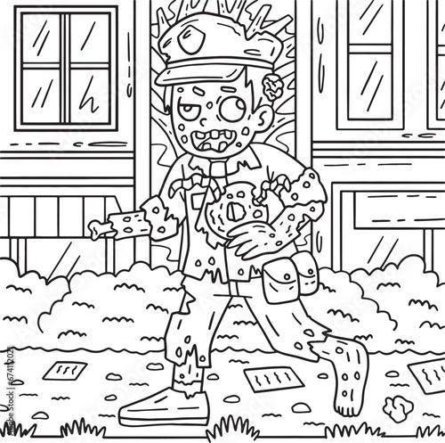 Zombie Police Coloring Pages for Kids
