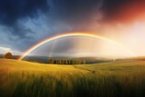 rainbow over field, AI generated