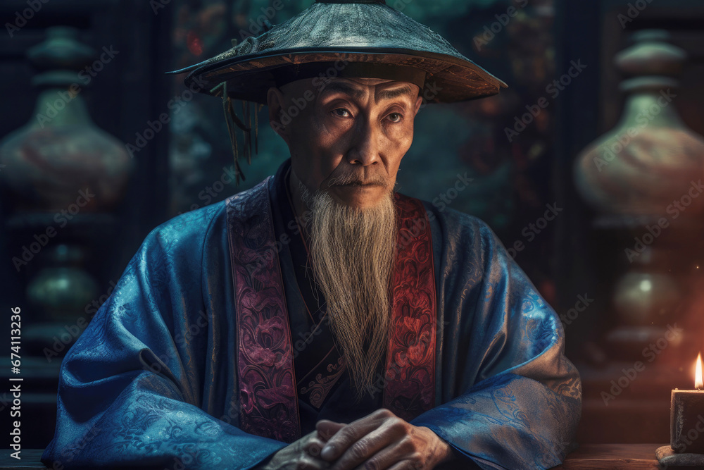 Chinese Ancient poet, AI generated - obrazy, fototapety, plakaty 