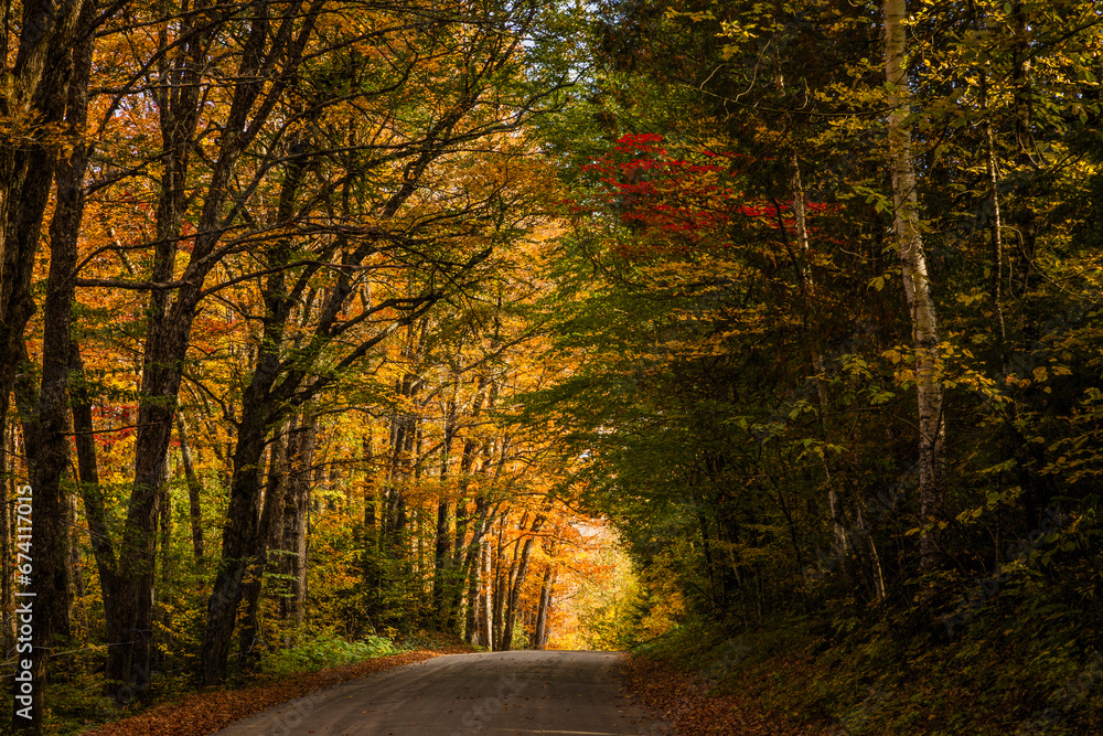 Country road in Vermont at autumn