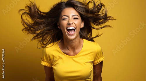 Full Body Happy Fun Young Woman , Bright Background, Background Hd