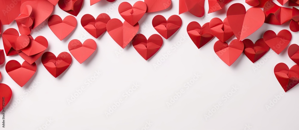 The background for Valentine s Day is a heart shaped piece of red paper The background for Valentine s Day is a heart shaped piece of red paper
