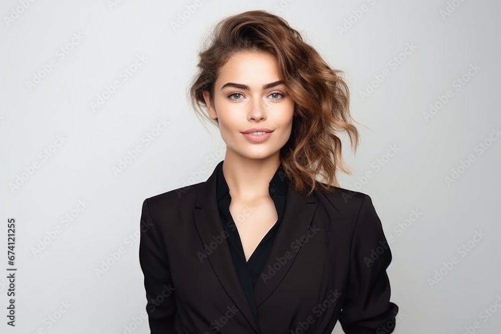 Young attractive woman dressed in business style. Successful business woman, employee, manager. Young attractive woman dressed in business style. Successful business woman, employee, manager.