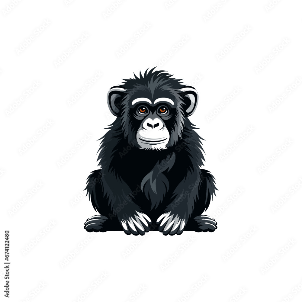 Obraz premium Ape mascot logo flat vector design