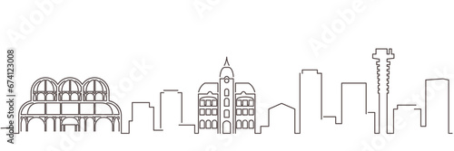 Curitiba Dark Line Simple Minimalist Skyline With White Background