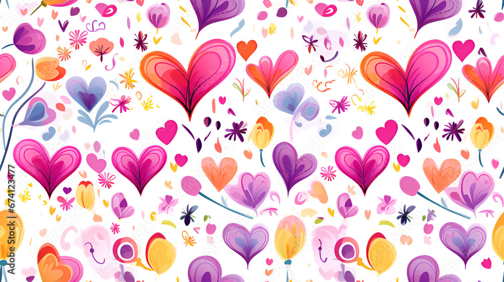 seamless pattern with hearts | generative AI seamless pattern with hearts | generative AI