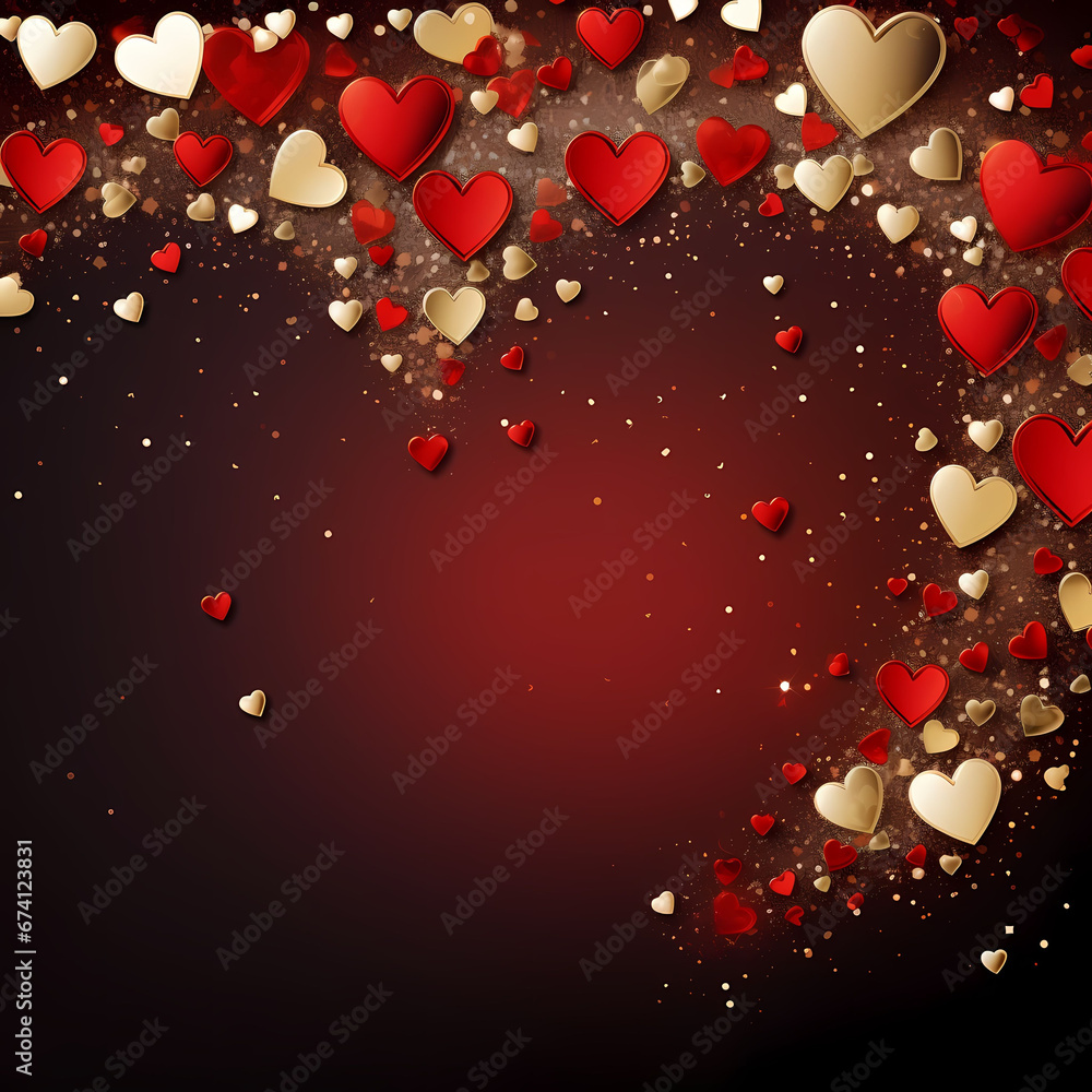 Valentines day background banner ,background with red hearts - concept love