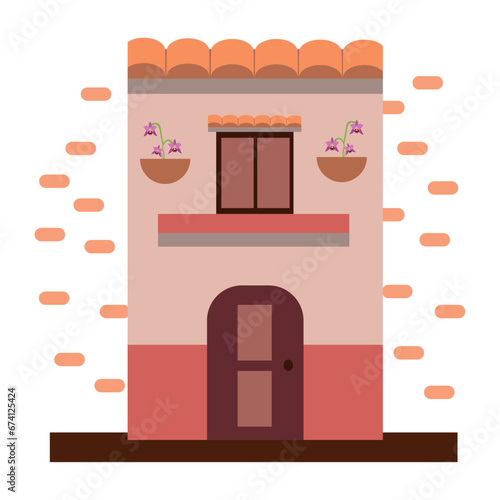 colombian traditional house illustration