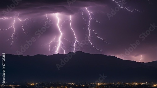 lightning in the night lightning thunderstorm flash mountains concept topic weather cataclysms