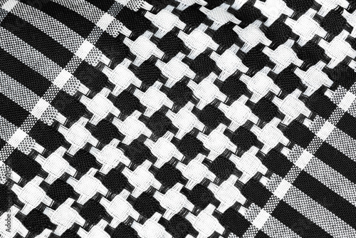 Keffiyeh, head covering patterns commonly used in the Middle East and the Arab World. A traditional head-tied garment is 'Keffiyeh' or 'Pushi'.