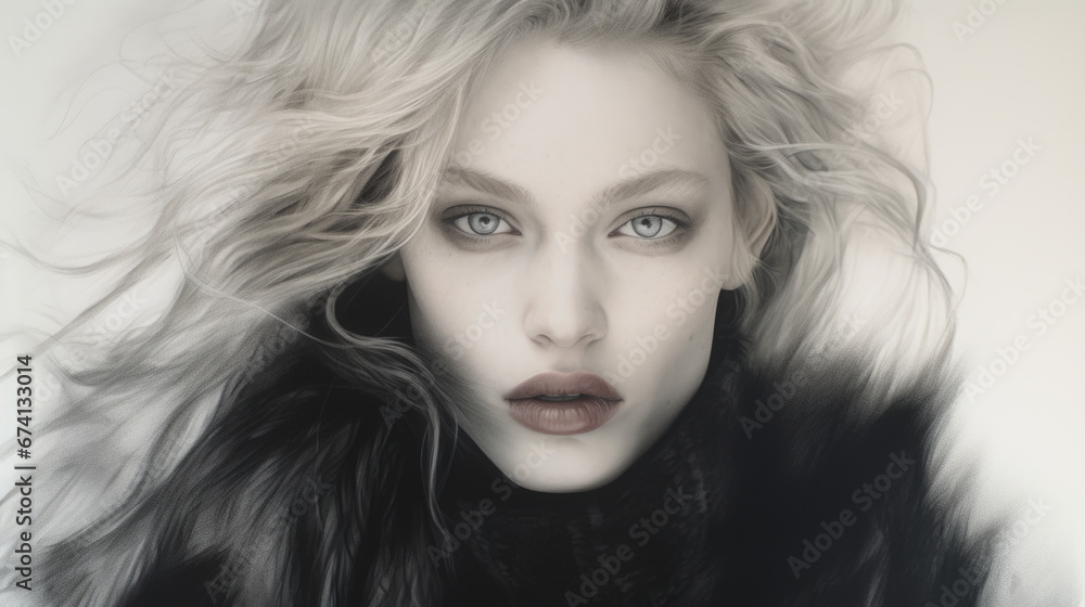 Portrait of a beautiful woman in an old-fashioned style. Women's fashion and beauty. Portrait of a beautiful woman in an old-fashioned style. Women's fashion and beauty.