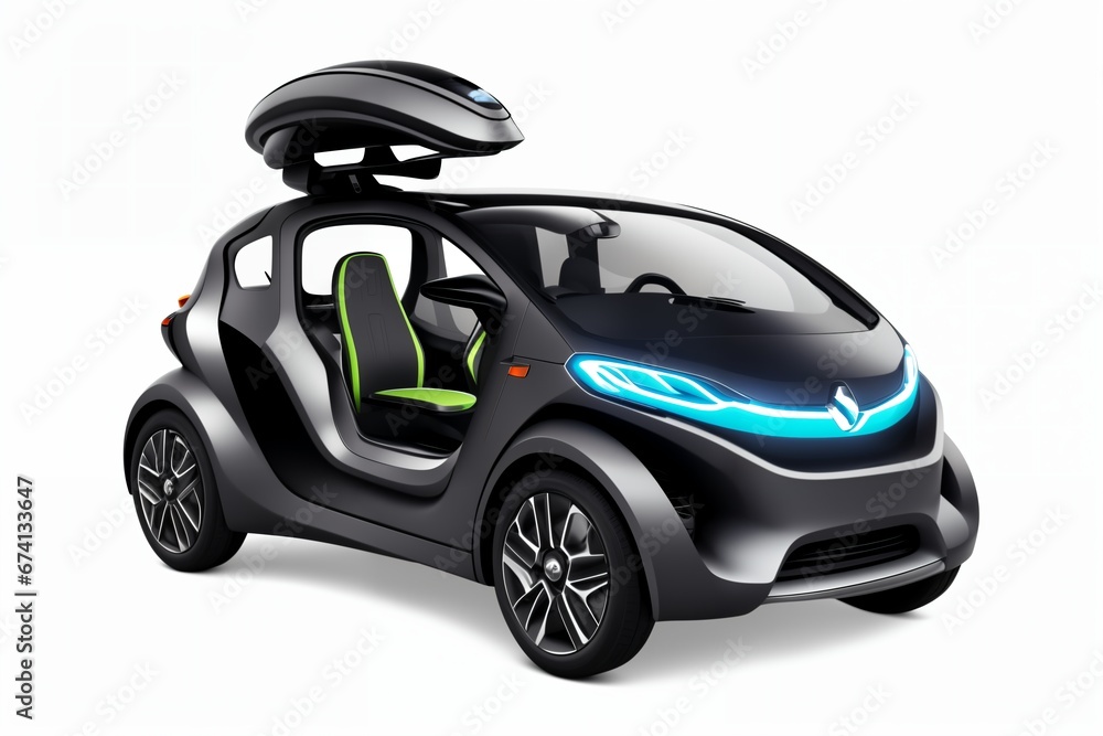 a brand-less generic concept car. Modern electric car on a white background with a shadow. a brand-less generic concept car. Modern electric car on a white background with a shadow.