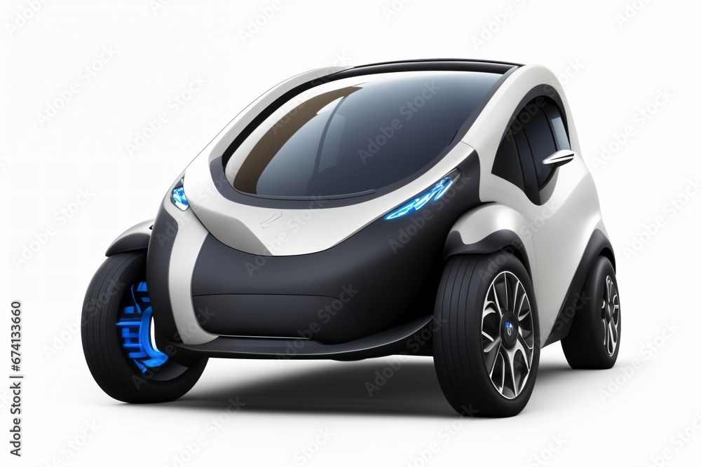 a brand-less generic concept car. Modern electric car on a white background with a shadow. a brand-less generic concept car. Modern electric car on a white background with a shadow.