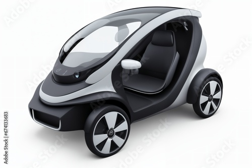 a brand-less generic concept car. Modern electric car on a white background with a shadow.  © whitecityrecords