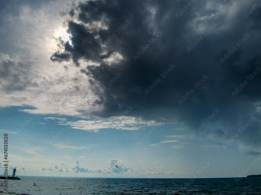 storm over the sea , picture taken in Sweden, Europe