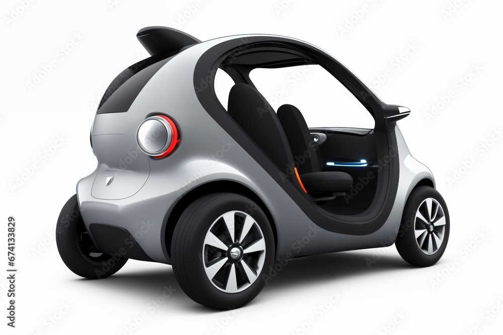 a brand-less generic concept car. Modern electric car on a white background. Concept of ecological transport. a brand-less generic concept car. Modern electric car on a white background. Concept of ecological transport.