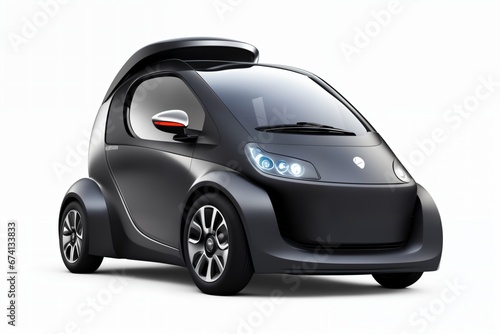 a brand-less generic concept car. Modern electric car on a white background. Concept of ecological transport. © whitecityrecords