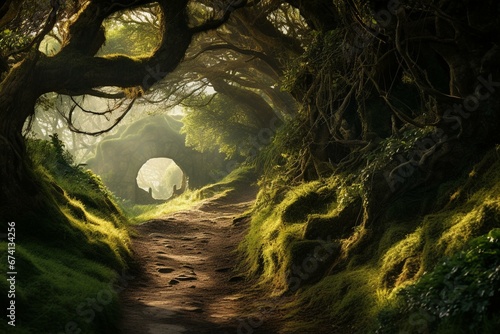 A magical hill where mystical creatures called fairies reside. Generative AI © Vadym