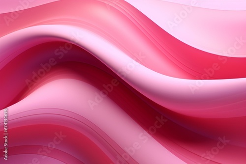 Abstract 3D wave background with pink colors. Decorative and creative. Smooth curve pattern. Generative AI