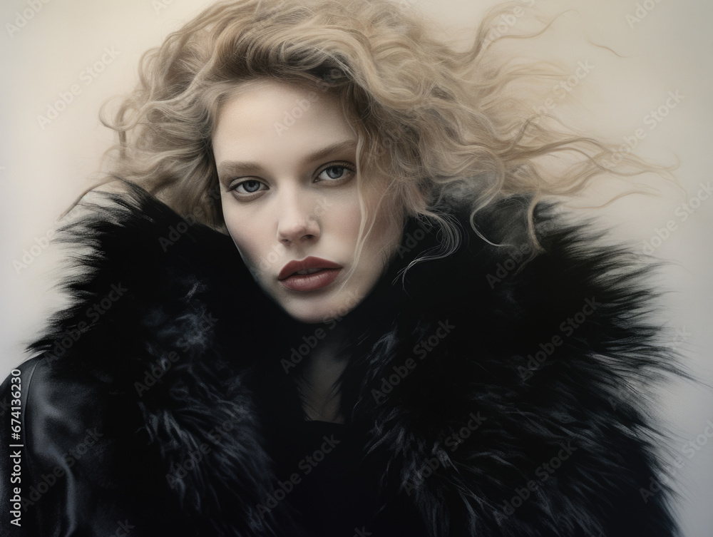 Portrait of a beautiful woman in an old-fashioned style. Women's fashion and beauty. Portrait of a beautiful woman in an old-fashioned style. Women's fashion and beauty.