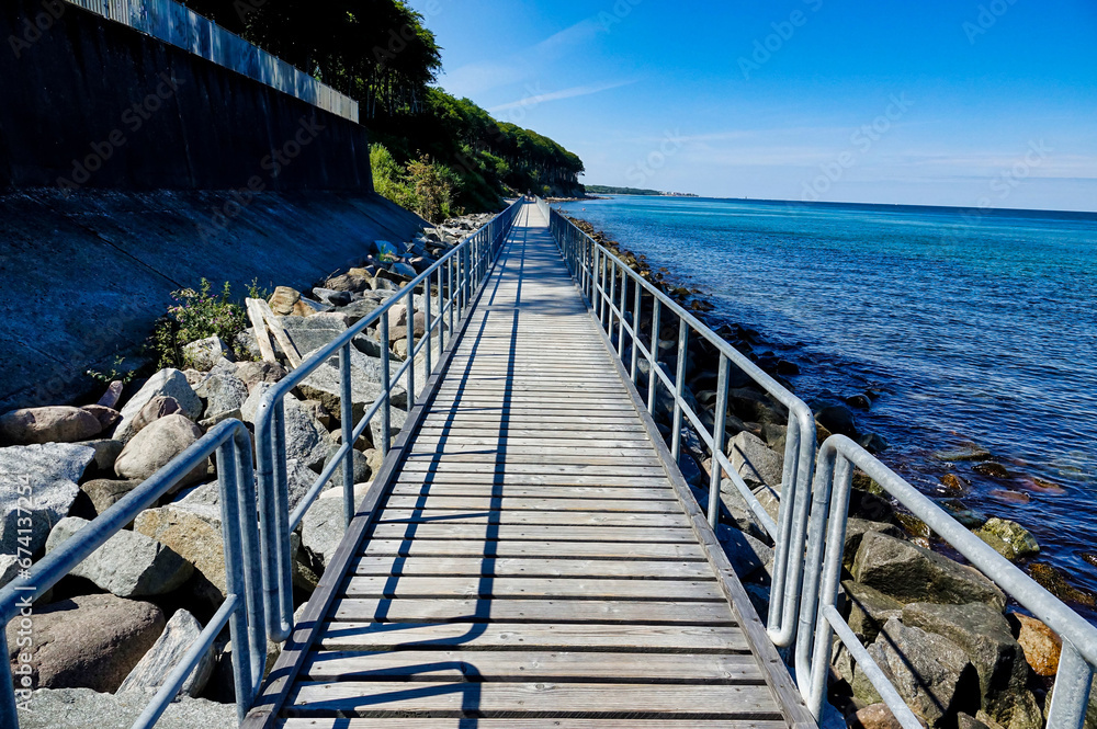 Obraz premium stairway to the sea , image taken in rugen, north germany, europe