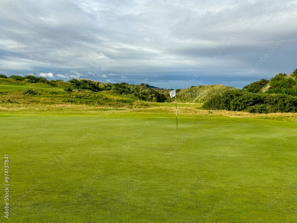 St Andrews, Scotland - September 22, 2023: Landscape views of the Jubilee Golf Course, a public course in St Andrews Scotland
St Andrews, Scotland - September 22, 2023: Landscape views of the Jubilee Golf Course, a public course in St Andrews Scotland