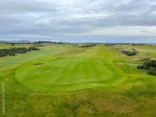 St Andrews, Scotland - September 22, 2023: Landscape views of the Jubilee Golf Course, a public course in St Andrews Scotland 