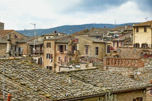 view of the old town , image taken in san gimignano, tuscany, italy