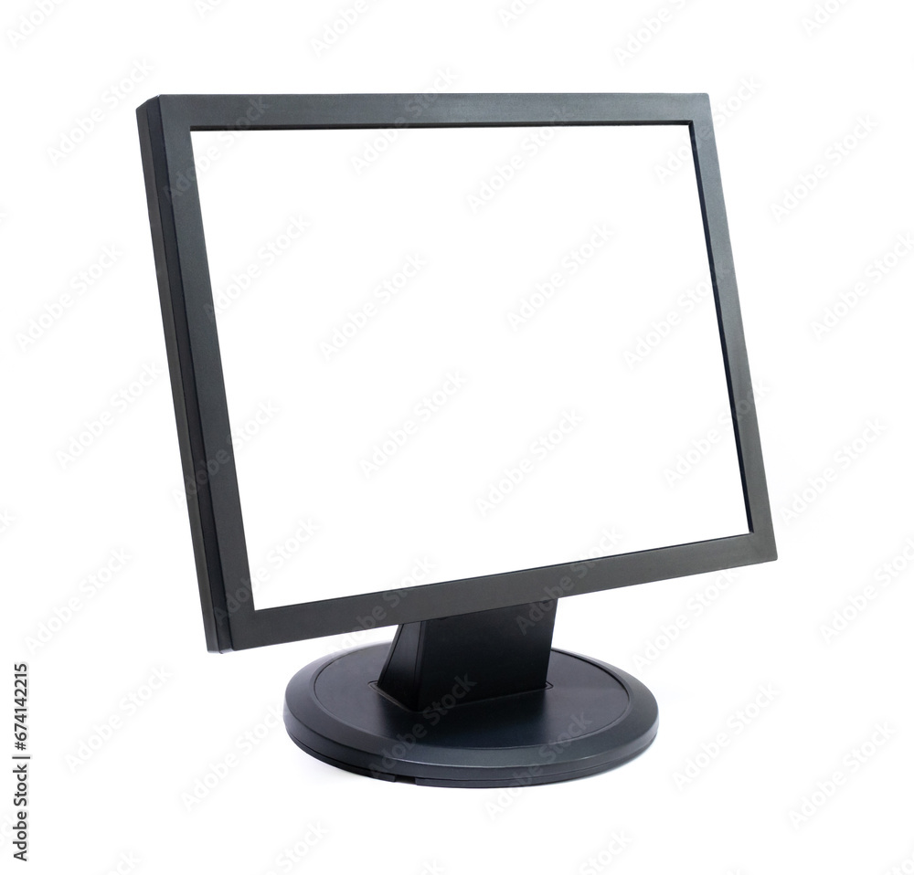 An old model monitor isolated on white background. After some edits. An old model monitor isolated on white background. After some edits.