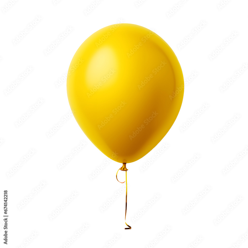 yellow balloon on transparent background