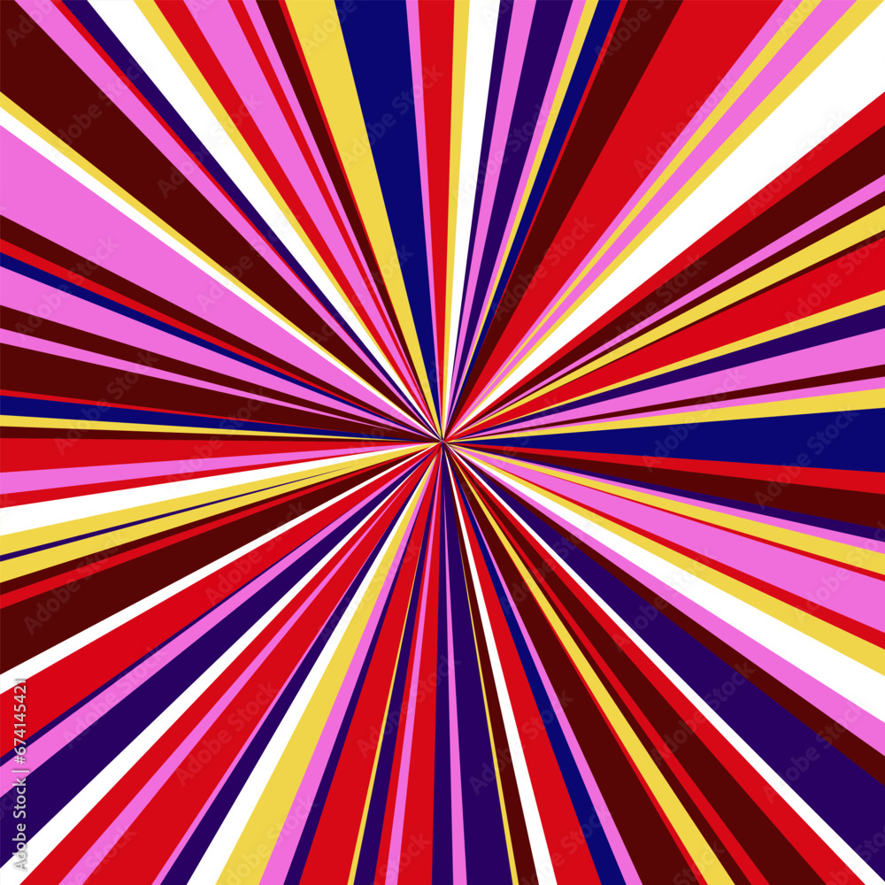 Abstract background of colorful radial stripes