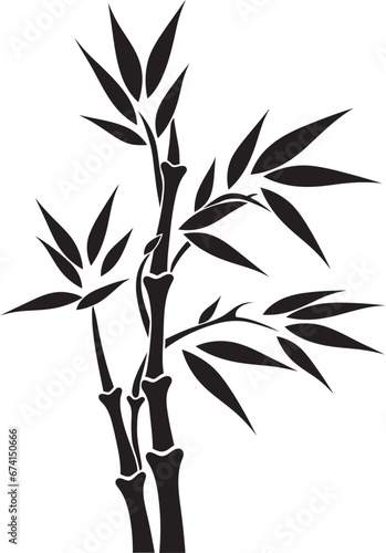 Fototapeta Naklejka Na Ścianę i Meble -  Bamboo Zen Tranquil Emblem in Black Vector Artistry Unveiled Black Bamboo Plant Logo