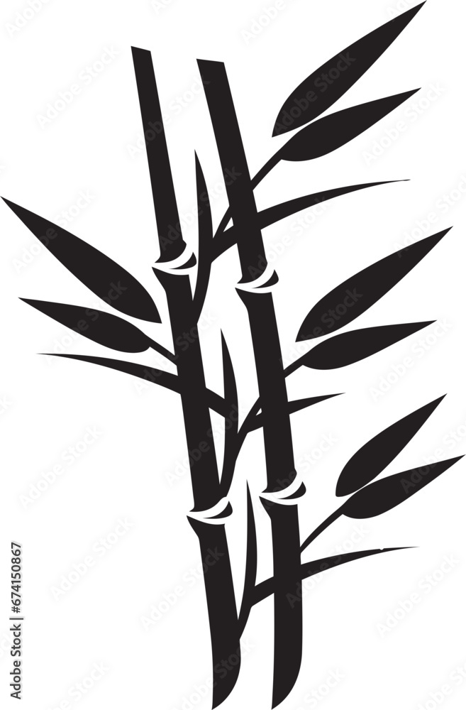 Obraz premium Vector Artistry Redefined Black Bamboo Plant Logo Tranquil Serenity Bamboo in Black Vector Emblem