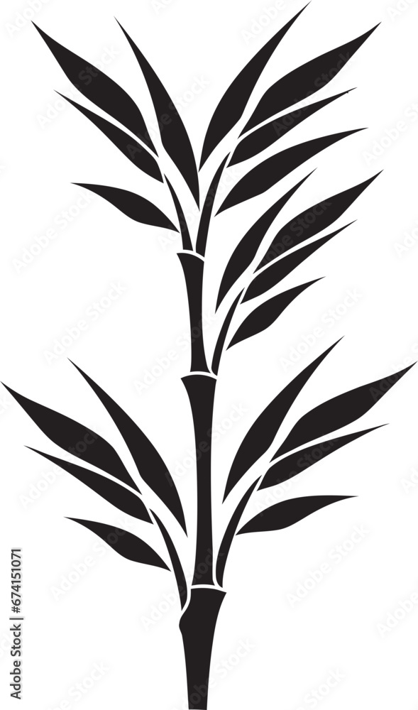 Fototapeta premium Iconic Natural Serenity Zen Garden with Black Bamboo Plant Symbol Elegant Natures Touch Tranquil Bamboo in Black Emblem