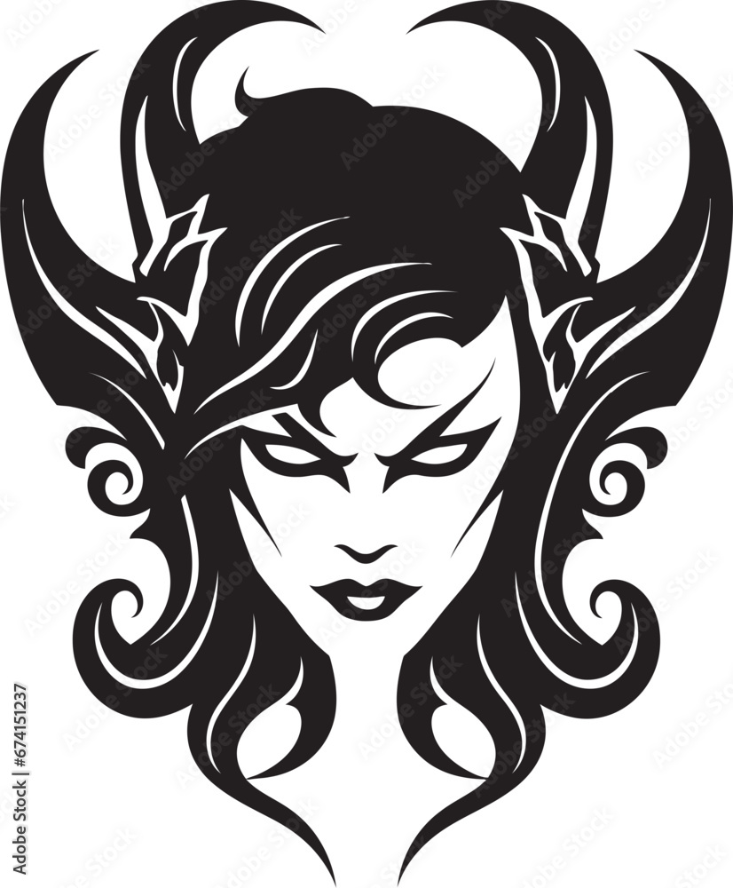 Vector Artistry Enchanting Demon Icon in Monochrome Mystical Allure Unveiled Black Logo with Tempting Demon Vector Artistry Enchanting Demon Icon in Monochrome Mystical Allure Unveiled Black Logo with Tempting Demon