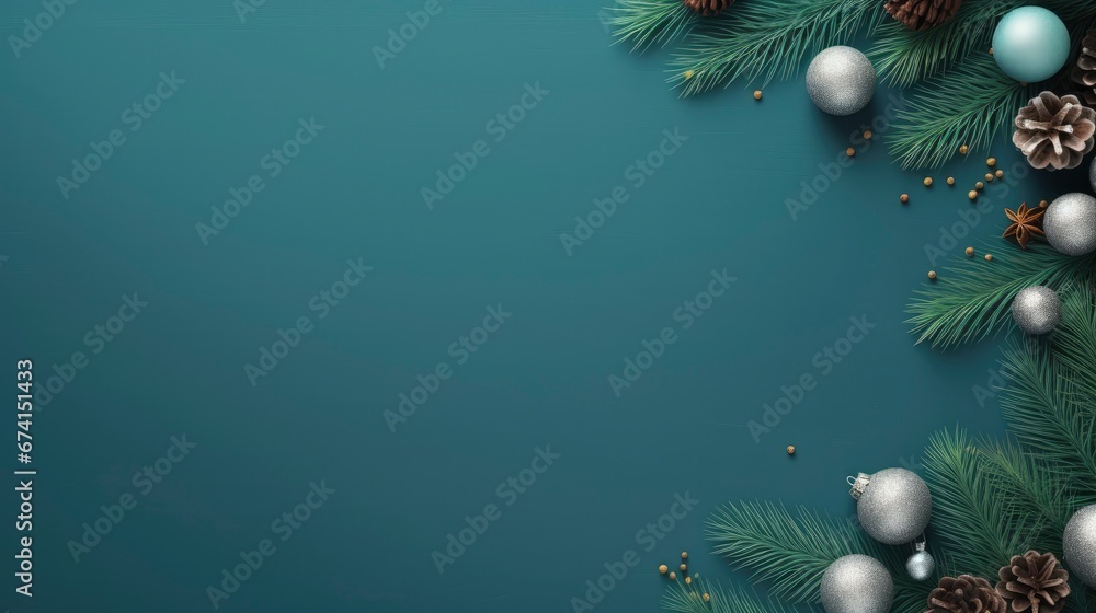 christmas background with branches and balls christmas background with branches and balls