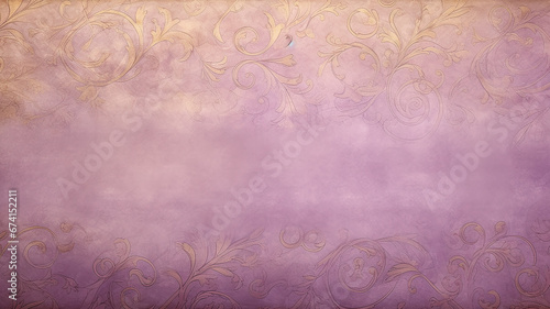 copy space abstract background, vintage delicate purple light lavender floral ornament on the wall or surface