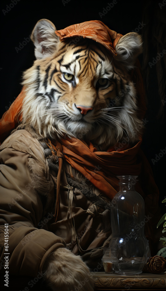 Striking tiger portrait defies the boundary between species