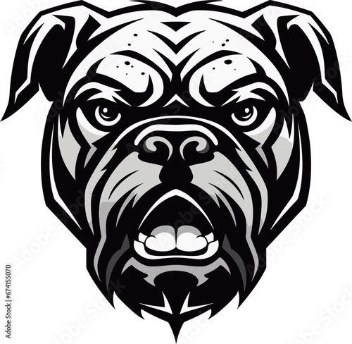 Canine Courage Vector Icon in Black Vector Artistry Unveiled Bulldog Emblem