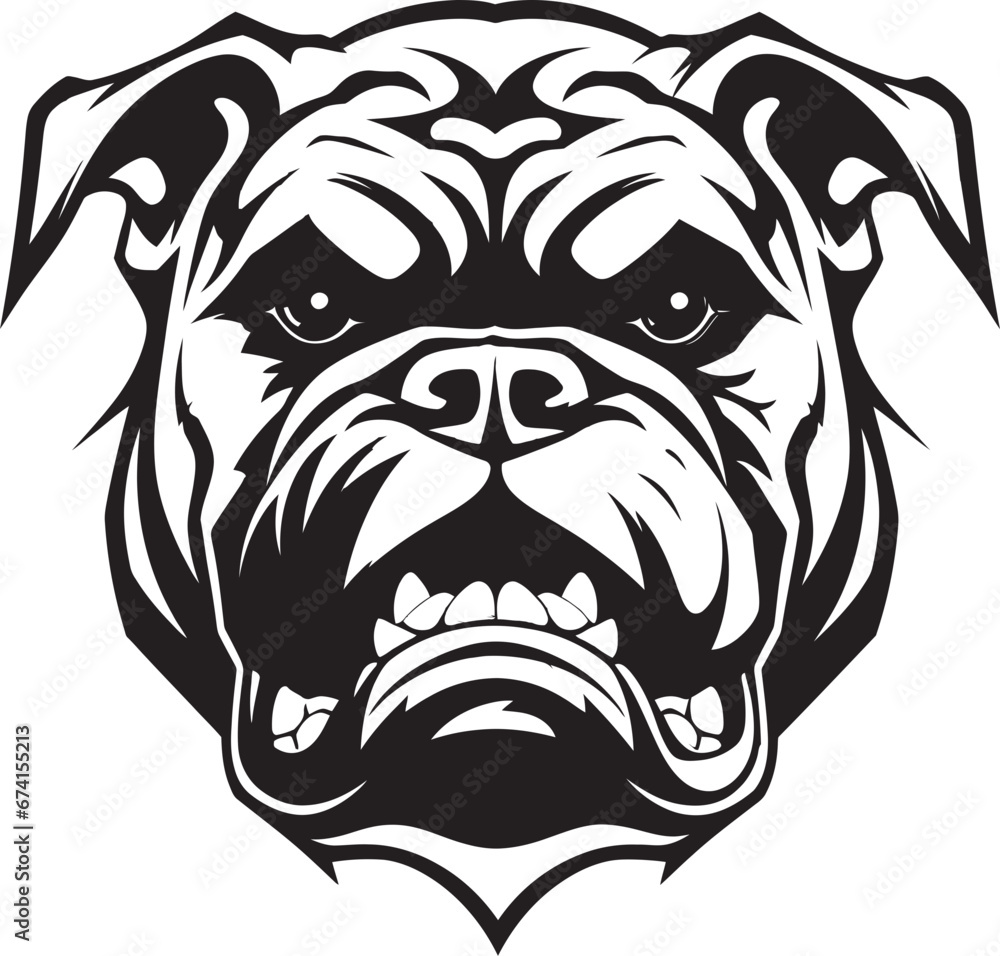 Elegant Black Logo Bulldog Design Vector Icon Vector Artistry Bulldog Emblem in Black