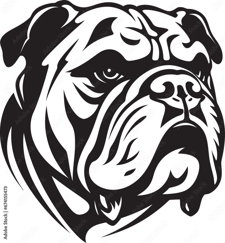 Fototapeta premium Courageous Canine Bulldog Design Emblem Elegance in Black Bulldog Logo Excellence