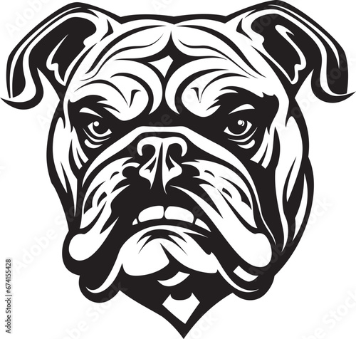 Courageous Canine Bulldog Design Emblem Elegance in Black Bulldog Logo Excellence