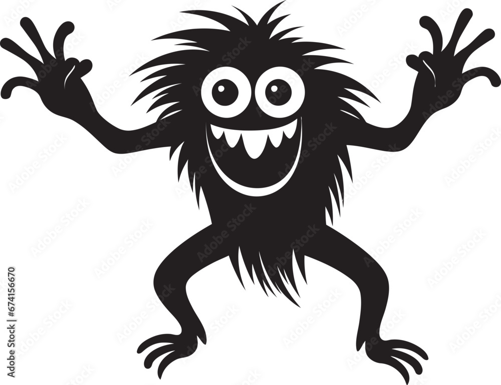 Monstrous Charm Unveiled Black Logo with Cartoon Creature Beastly Beauty Vector Icon in Black Monstrous Charm Unveiled Black Logo with Cartoon Creature Beastly Beauty Vector Icon in Black