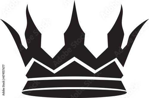 Crowning Achievement Black Crown Emblem Crown of Excellence Black Logo with Icon