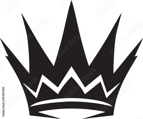 Crowning Achievement Black Crown Emblem Crown of Excellence Black Logo with Icon