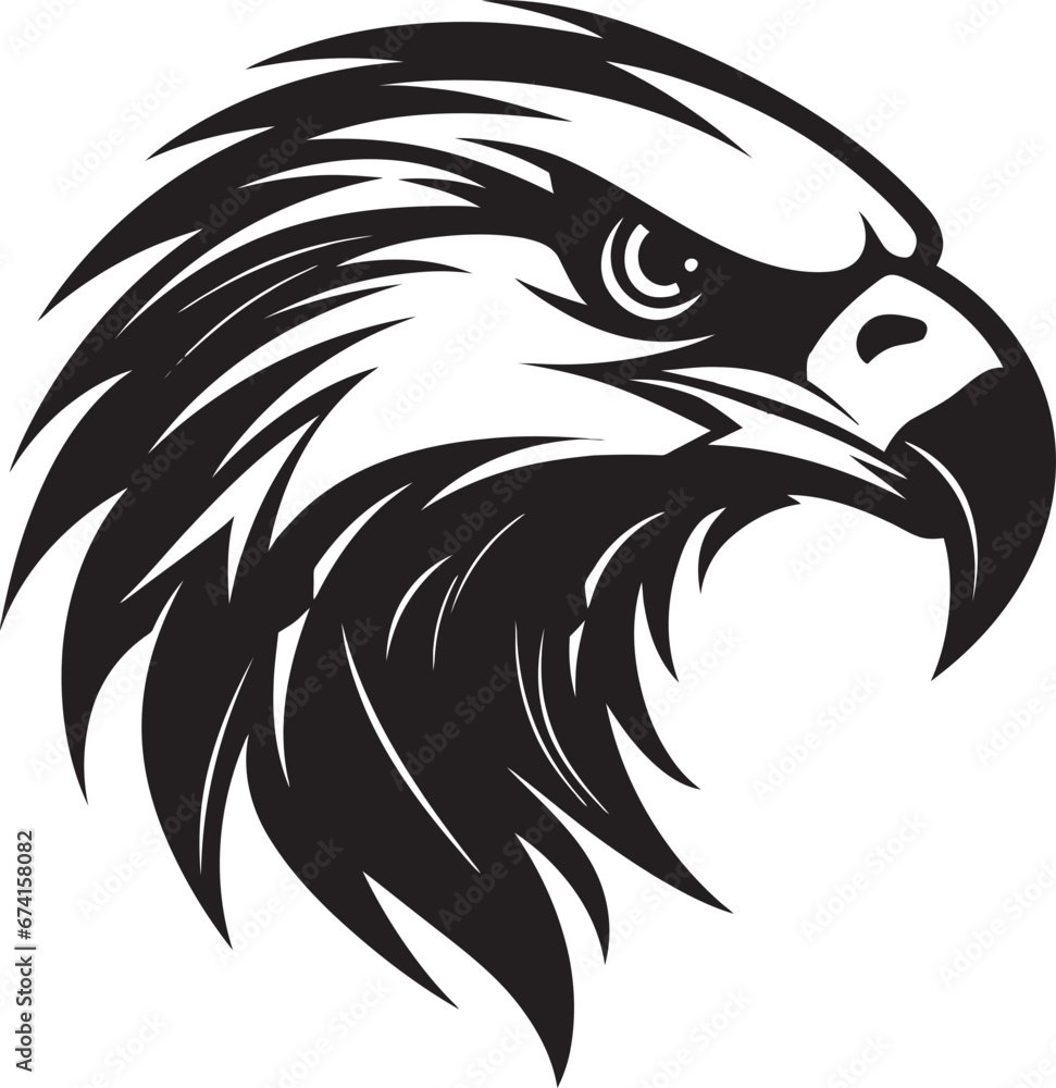 Noble Bird Eagle Logo in Black Symbol of Freedom Black Eagle Vector Icon Noble Bird Eagle Logo in Black Symbol of Freedom Black Eagle Vector Icon