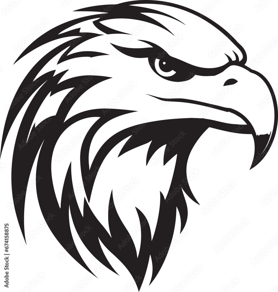 Fototapeta premium Black Beauty Logo of the Noble Eagle Eagle Excellence Black Icon in Vector