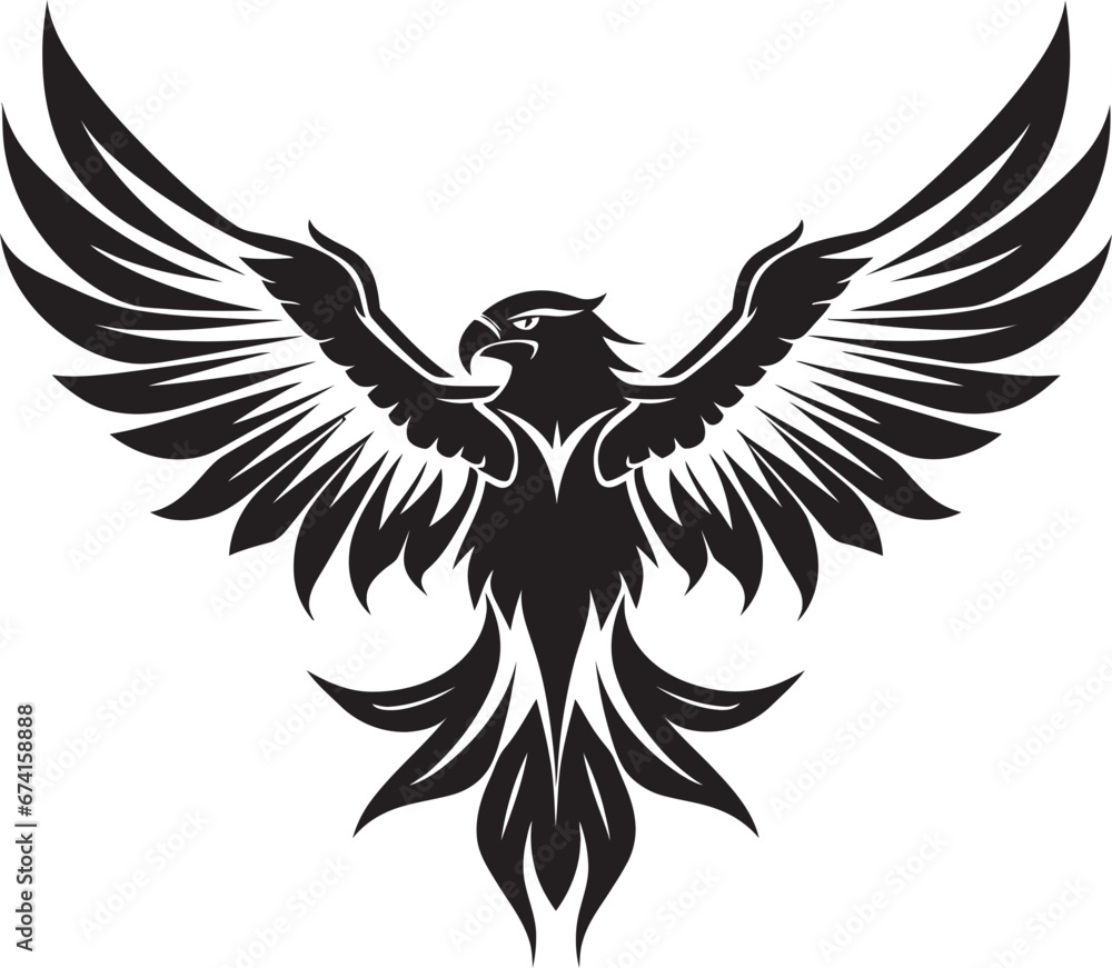 Fototapeta premium Vector Artistry Unveiled Eagle Emblem Powerful Predator Black Eagle Icon in Vector